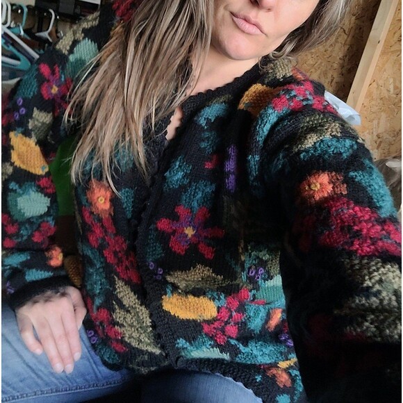Signatures by Northern Isles Womens Vintage Wool Cardigan Sweater Size Large - Picture 2 of 5